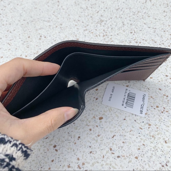 NWT Authentic Coach Men’s Leather Signature Wallet - Picture 5 of 6